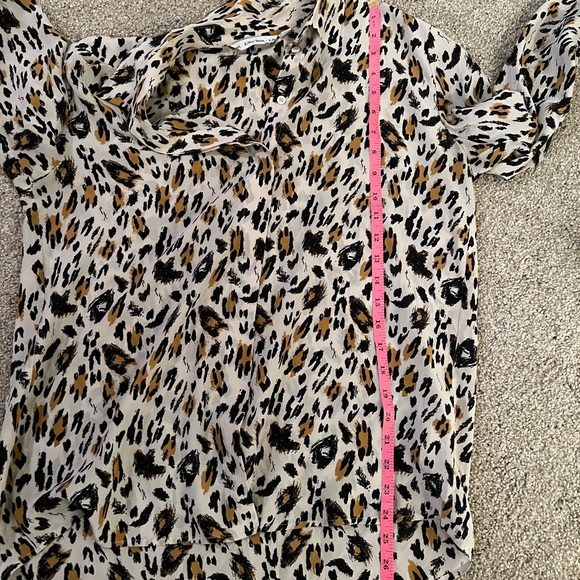 & Other Stories Leopard Animal Print 100% Silk Button Down Blouse - Picture 8 of 11